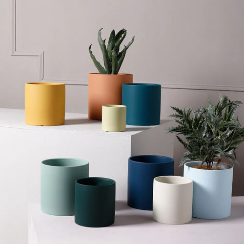 pot de fleurs en céramique nordique pour plantes succulentes décoratives - vue 3 sur 29