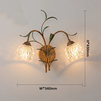 applique murale style américain rétro bronze cristal romantique pastorale