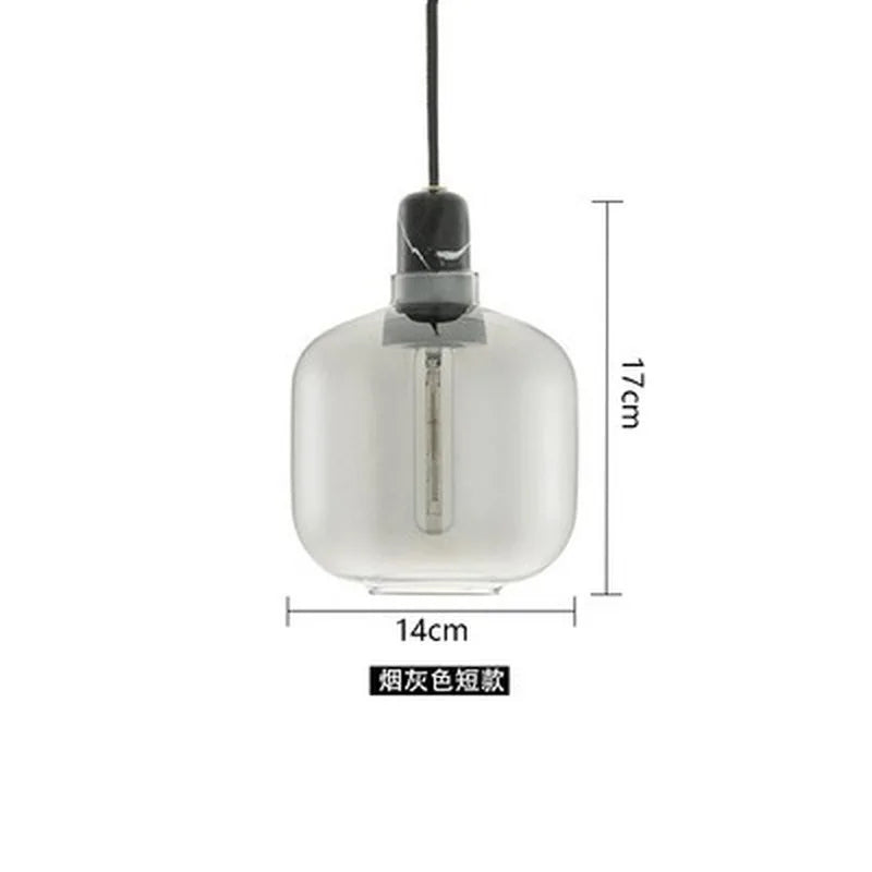 suspension en verre avec détail en marbre design industriel élégant - vue 14 sur 16