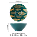 Bol ramen japonais ceramique motif floral 12l