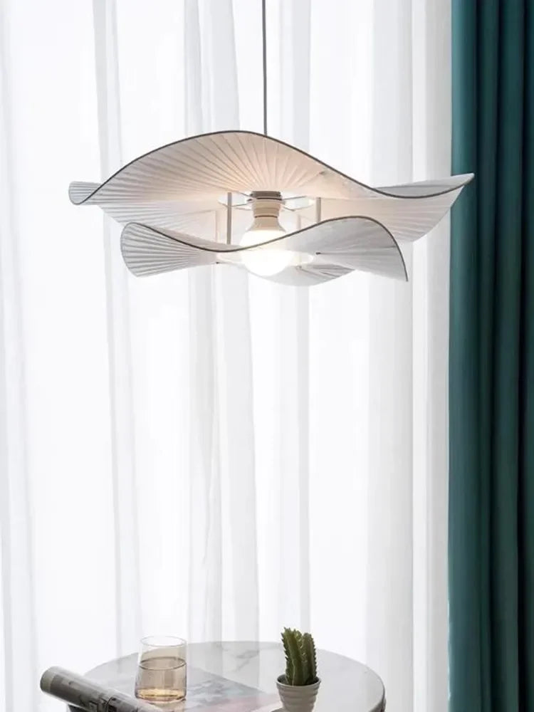 lustre moderne en tissu plissé pour décoration intérieure élégante - vue 4 sur 7