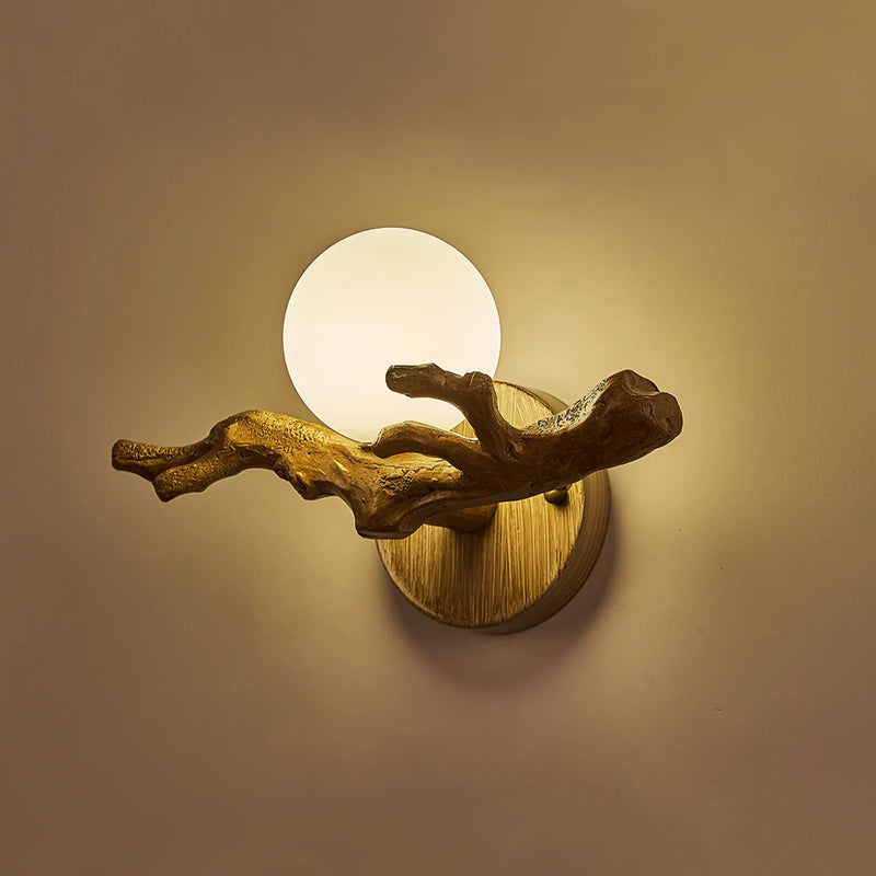 Applique murale LED Vintage en forme de branche d'arbre en résine