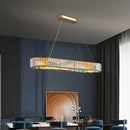 lustre led dimmable moderne en acier cercle décoratif