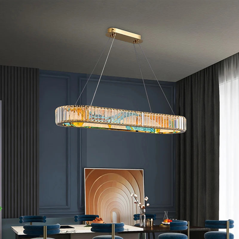 lustre led dimmable moderne en acier cercle décoratif - vue 3 sur 14