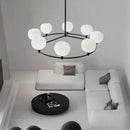 lustre à anneaux avec ampoule en verre style 	 hauteur réglable