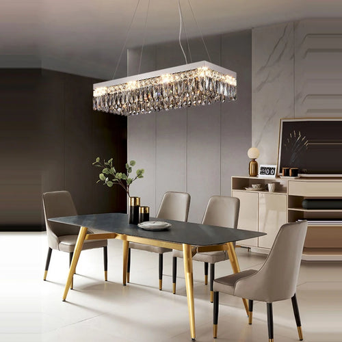 plafonnier led cristal doré chromé intensité variable design moderne - vue 3 sur 18