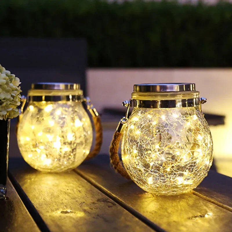 guirlande lumineuse solaire en forme de pot mason décorative pour extérieur - vue 3 sur 8
