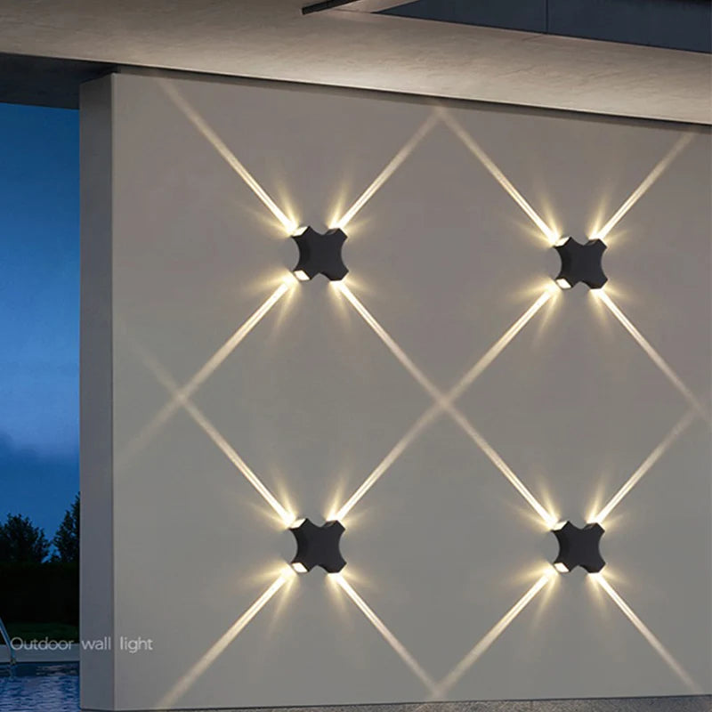 applique murale led étroite à quatre faisceaux pour éclairage extérieur jardin - vue 5 sur 6