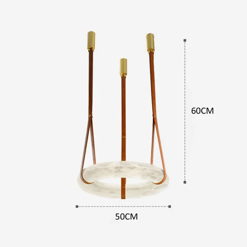 lustre circulaire en marbre led de luxe suspendu - vue 6 sur 7