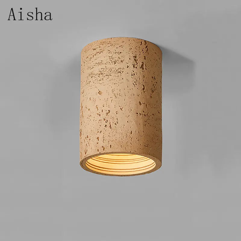 Wabi-sabi résine plafonnier LED nordique salon couloir plafonnier pour la maison salon cuisine Downlight décoration - vue 5 sur 16