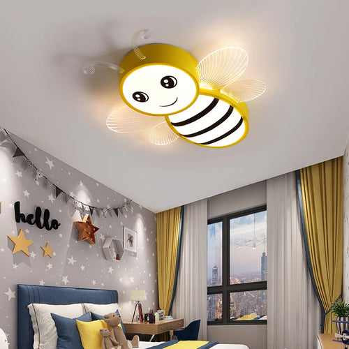 plafonnier abeille rose et or pour l'éclairage des enfants - vue 6 sur 9