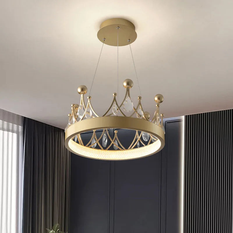 Nouveau style moderne couronne lustre en cristal nordique minimaliste salle à manger salon lustre lumière luxe chambre lampe