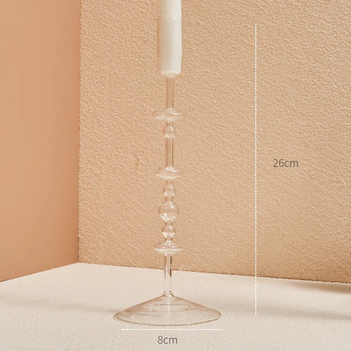 bougeoir en verre transparent décoration intérieure moderne nordique - vue 10 sur 31