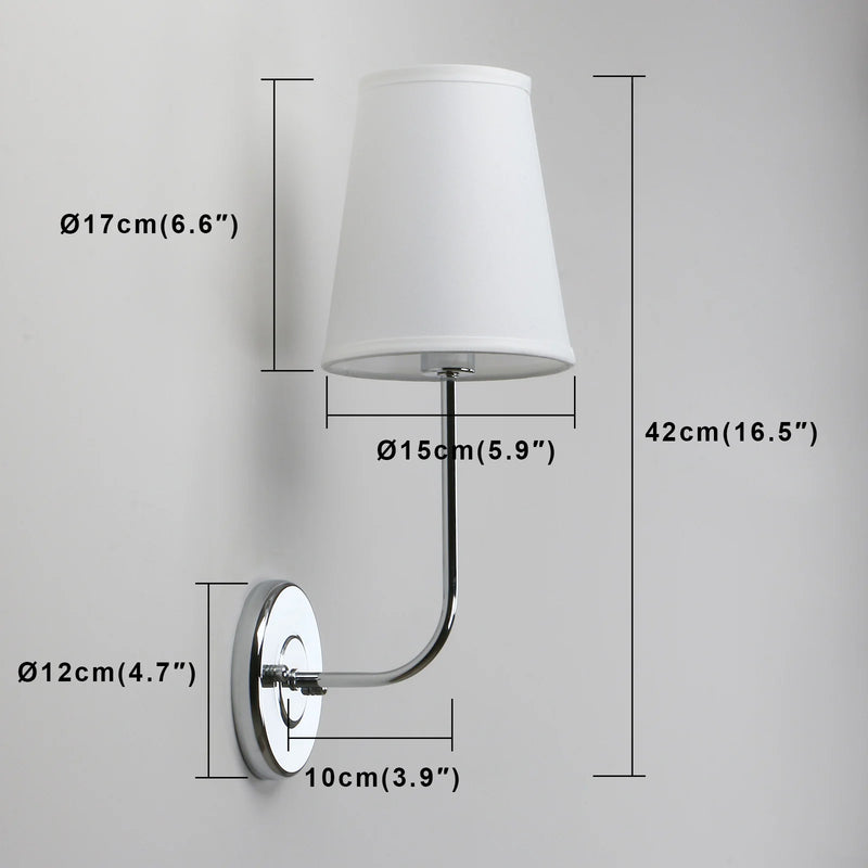 lot de 2 appliques murales industrielles phansthy avec abat-jour en tissu