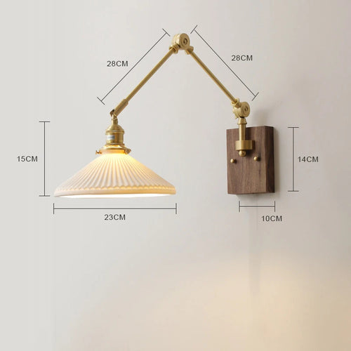 iwhd Applique murale led pivotante en cuivre avec interrupteur à chaîne - vue 18 sur 23
