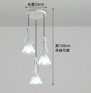lustre suspendu à led en verre blanc laiteux à 3 têtes
