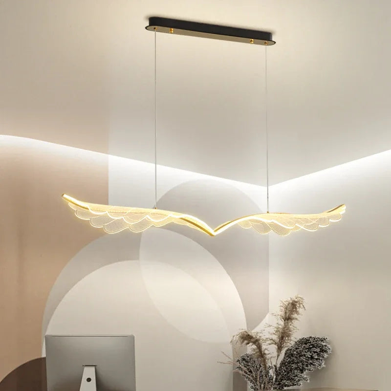 lustre nordique de luxe ailes artistiques éclairage intérieur - vue 4 sur 7