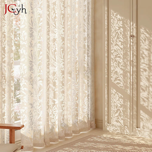 Voilage tulle romantique style français pour salon chambre