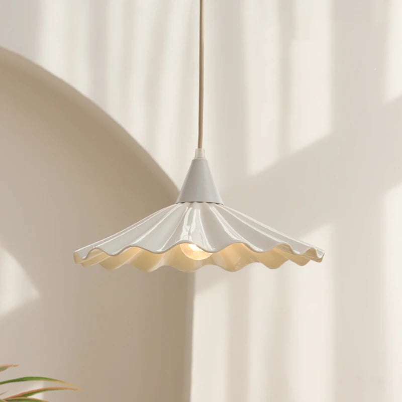 suspension LED 30 cm blanc en céramique style japonais