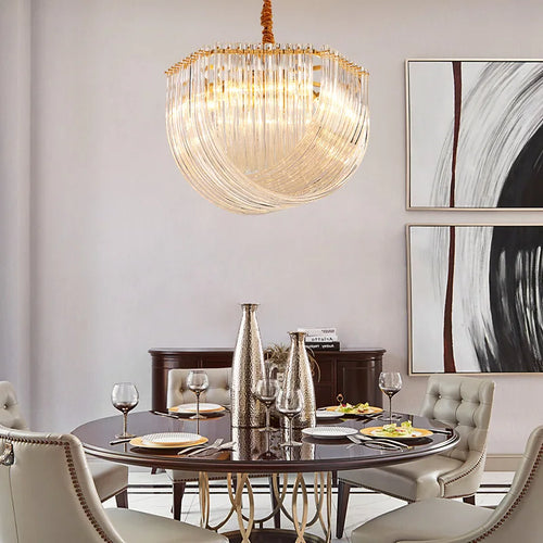 lustre led en verre design moderne pour restaurant ou hôtel - vue 3 sur 14