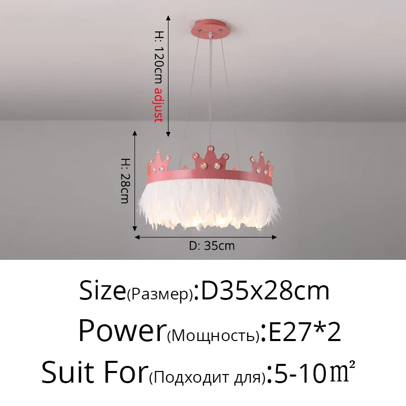 lustre nordique simple luxe avec suspension cristal plume - vue 11 sur 12