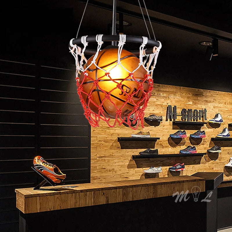 suspension en acrylique avec design panier de basket-ball - vue 5 sur 8