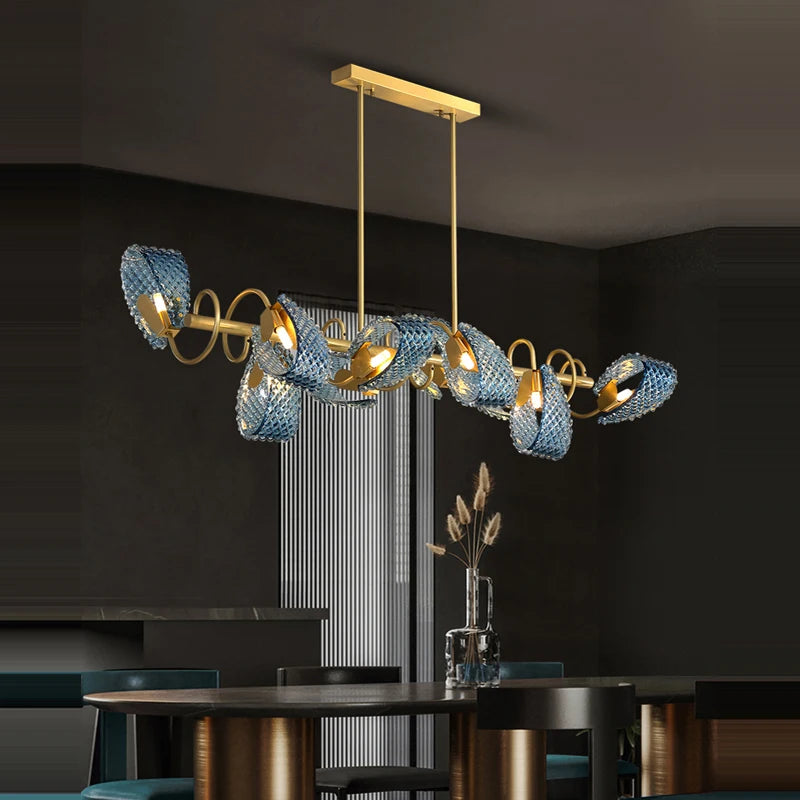 lustre suspendu en verre cristal éclairage moderne pour intérieur - vue 5 sur 21