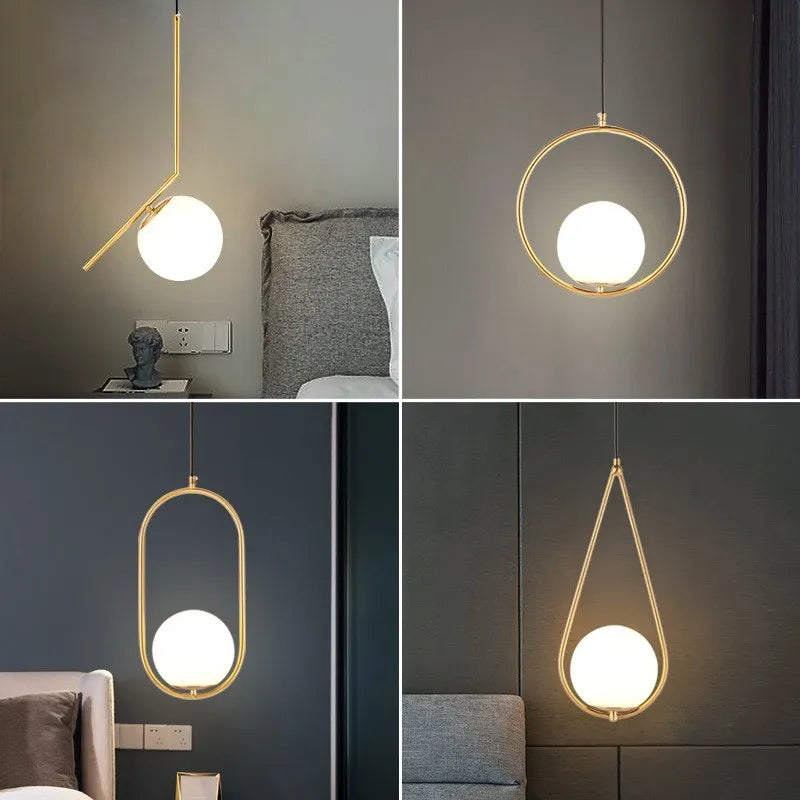 Rétro LED Suspension En Verre 1-3Tête Lanterne Transparente Lampes Suspendues Pour Chambre Cuisine Balcon Salons Luminaire Lustre - vue 5 sur 22