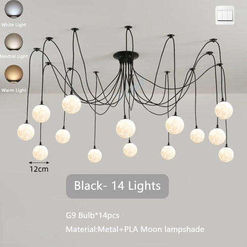 lustre multi lumières suspendues style nordique pour commerces - vue 16 sur 16