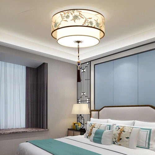 Nouveau lustre chinois plafonnier chambre ronde Chinoiserie Luminaire Suspendu rétro maison salon étude Luminaire éclairage