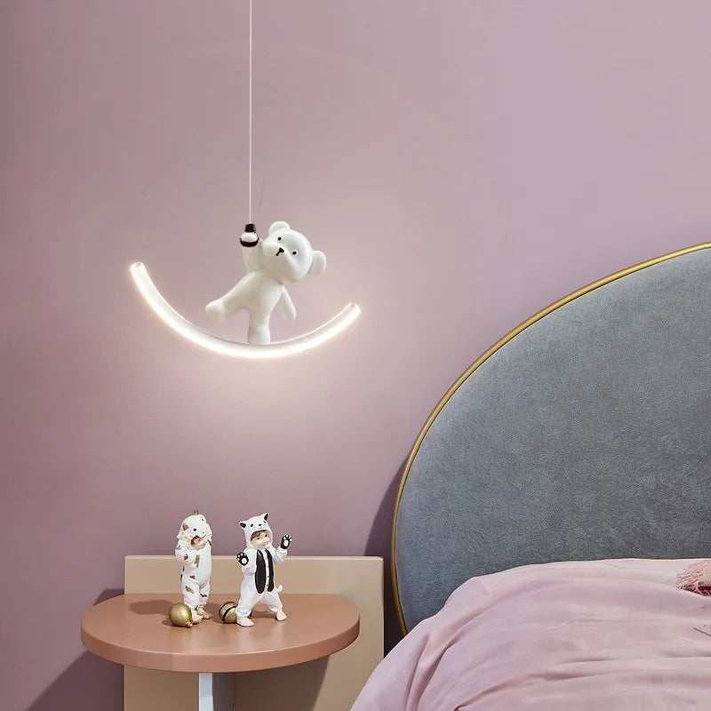suspension led enfant motif dauphin et ours - vue 4 sur 9