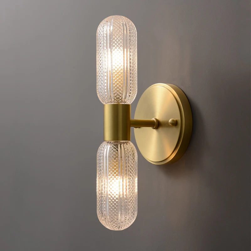 Lampes de applique murale LED de luxe pour salon chambre Simple applique en cuivre décor à la maison éclairage intérieur salle à manger fond escaliers