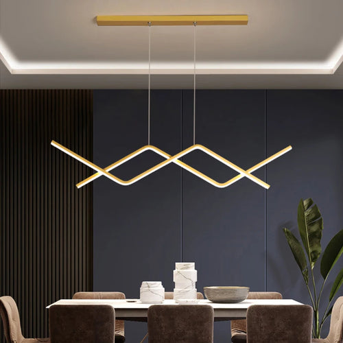lustre moderne à led avec télécommande pour intérieur élégant - vue 2 sur 12