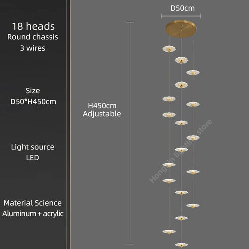 lustre moderne à led pour éclairage intérieur décoratif - vue 10 sur 26