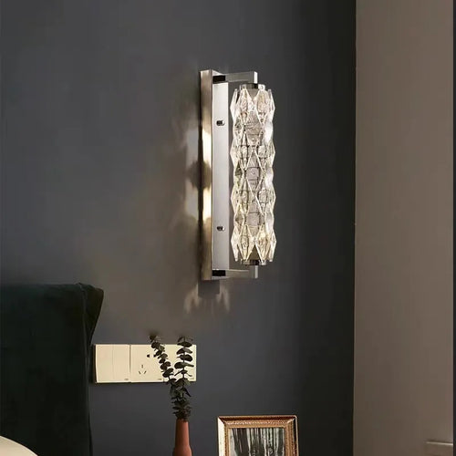 applique murale led moderne en verre de cristal avec 3 gradations variables - vue 2 sur 8