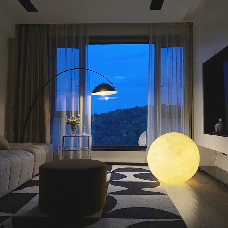 lampe de sol en forme de lune pour décoration intérieure esthétique - vue 6 sur 10