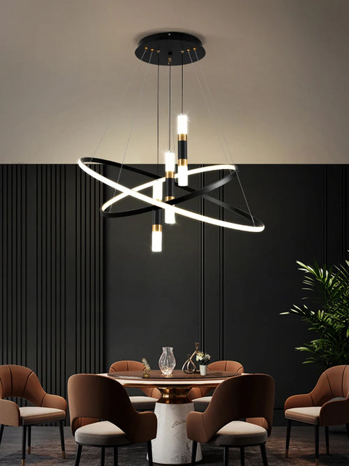 Lustres LED rondes modernes pour salon salle à manger cuisine île Lustre suspension lumières luminaire décor à la maison éclairage intérieur