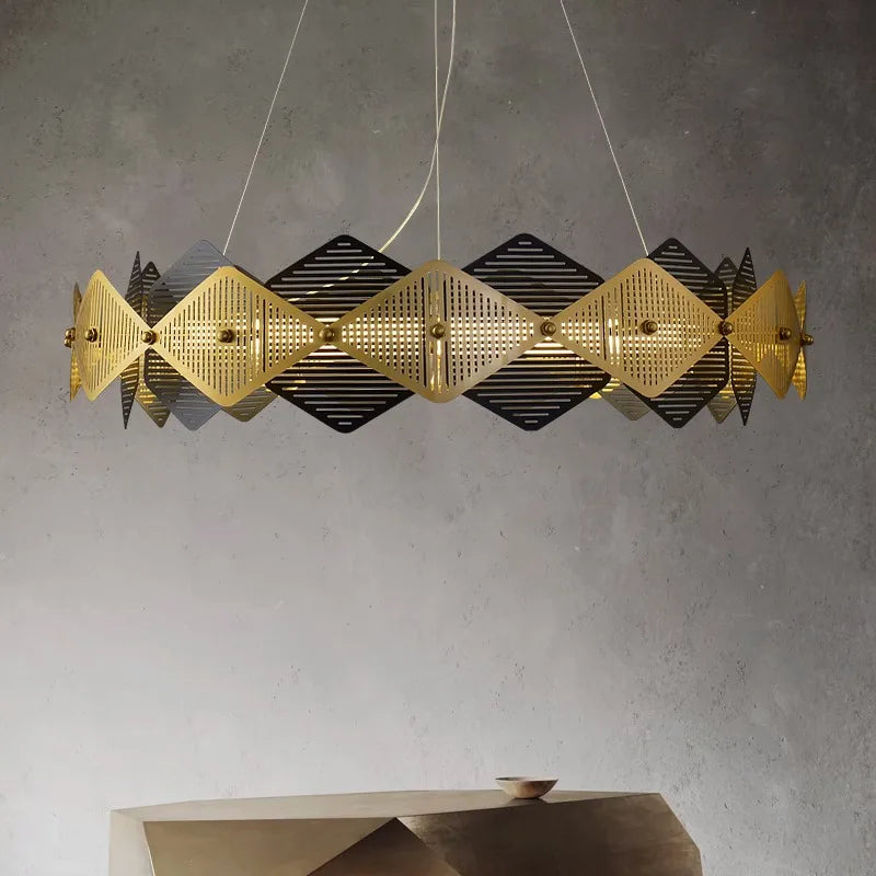 lustre post-moderne en acier inoxydable suspension led minimaliste italienne