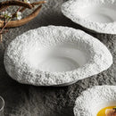 Assiette céramique texture roche bol chapeau design