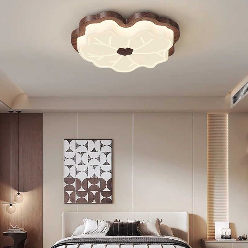 lustre moderne en imitation bois design créatif éclairage intérieur