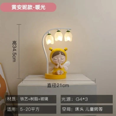 lampe de bureau pour enfants dessin animé lapin princesse mignon - vue 8 sur 9