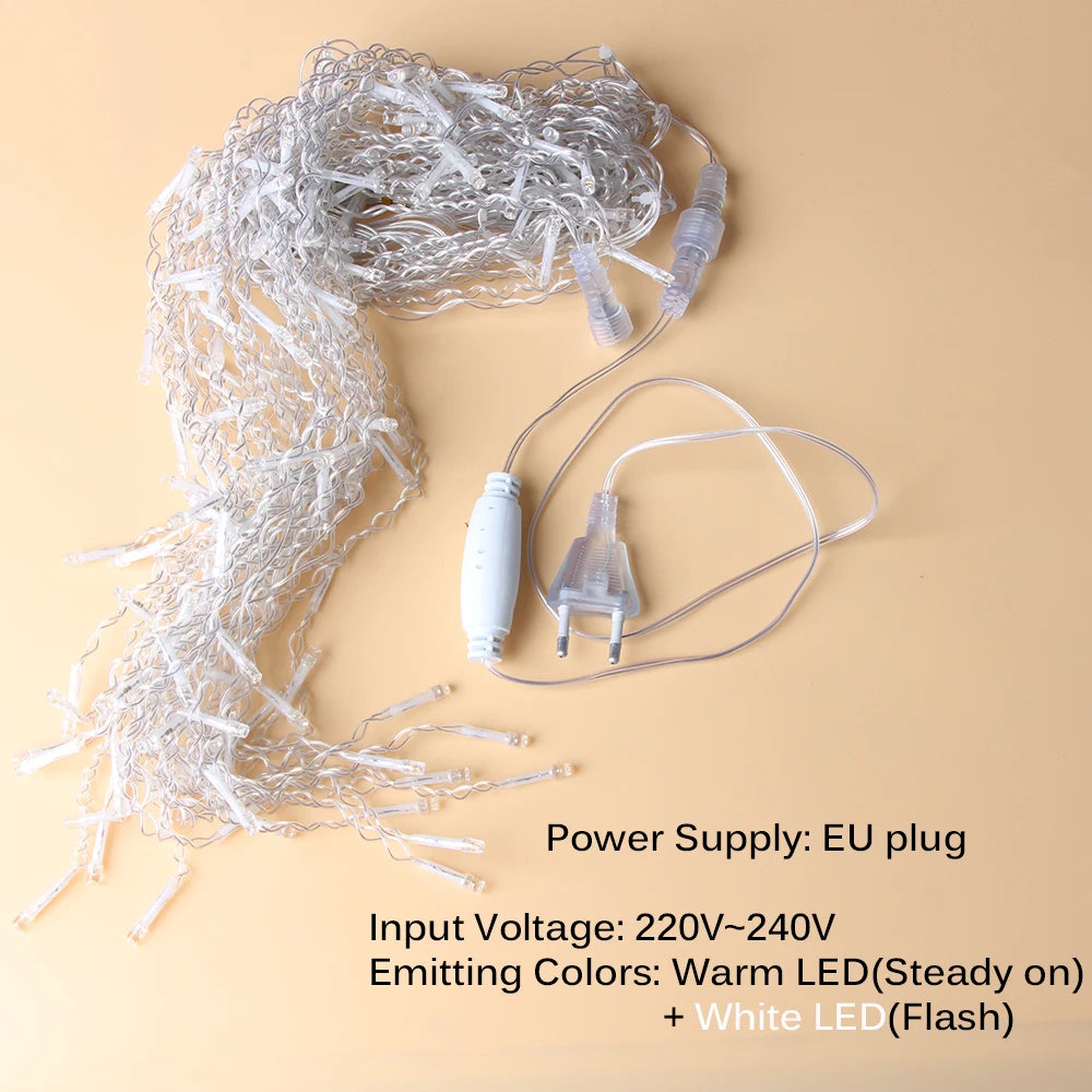 guirlande lumineuse led glaçons pour décorations de fête et événements - vue 3 sur 6