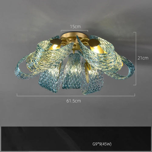 lustre suspendu en verre cristal éclairage moderne pour intérieur