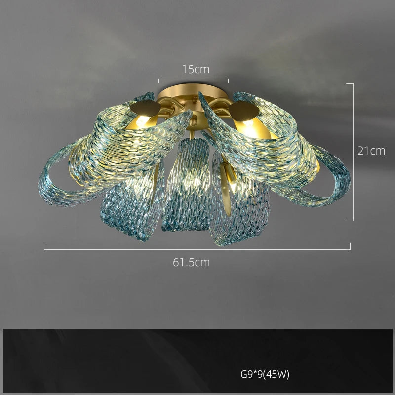 lustre suspendu en verre cristal éclairage moderne pour intérieur - vue 20 sur 21