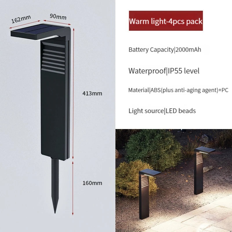 Lampe solaire IP55 étanche extérieur sol pelouse lumières LED Villa jardin paysage lampes debout prise de sol lumière du soleil éclairage - vue 10 sur 13