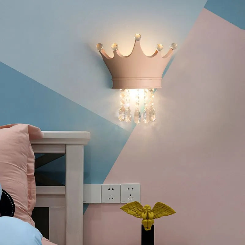 Lampe chevet suspension cristal luxe princesse décor murale - vue 2 sur 9