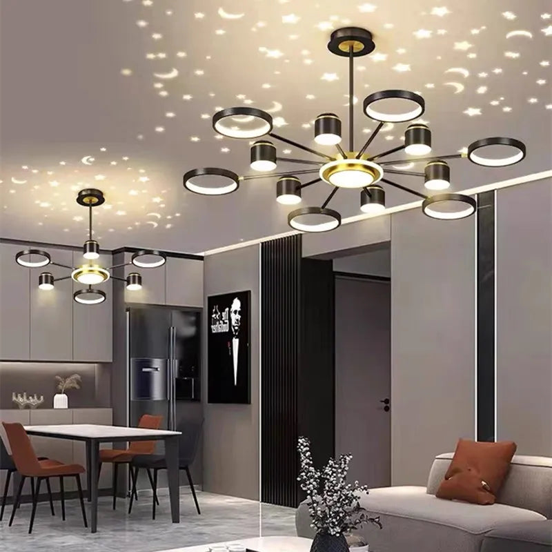 lustre romantique étoilé moderne 6 lumières créatif 2024