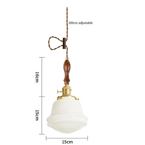 suspension led en verre avec prise en cuivre nordique moderne - vue 22 sur 28