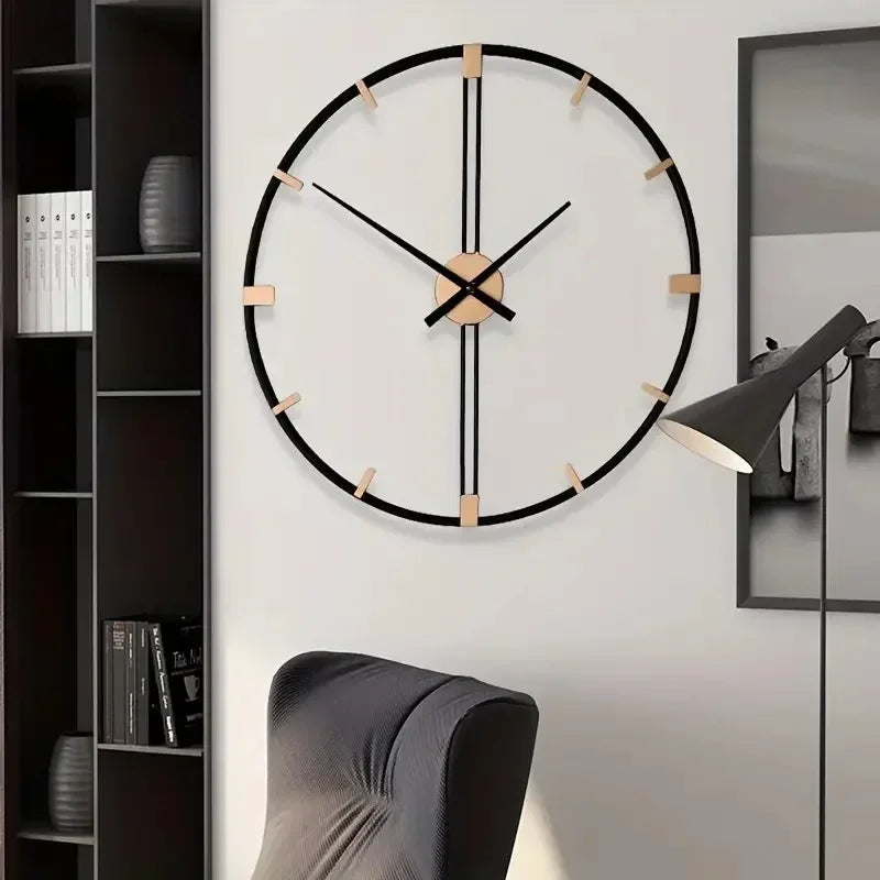 horloge murale nordique en métal design silencieux pour décoration moderne - vue 4 sur 6