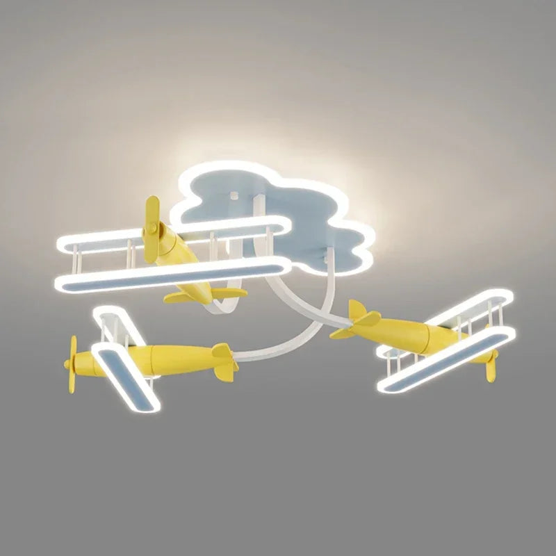 lustre avion pour chambre enfant avec télécommande - vue 5 sur 8